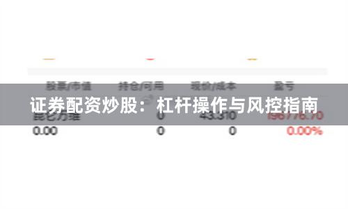证券配资炒股：杠杆操作与风控指南